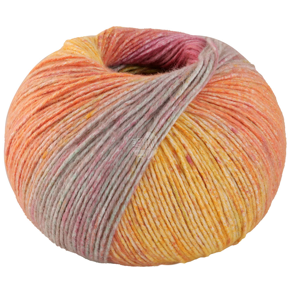 Lana Grossa Gomitolo Mambo 2033 Grün-/Hellgelb/Orange/Pink/Pastelltürkis/Mandarin/Mint