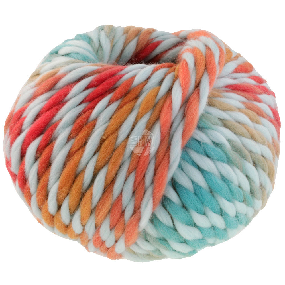 Lana Grossa Dolce 008 Mint/Rot/Hellpetrol/Rost