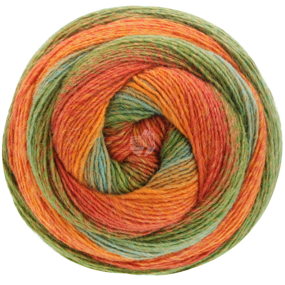 Lana Grossa Gomitolo Versione 432 Nougat/Terracotta/Orange/Graugrün/Oliv 200g
