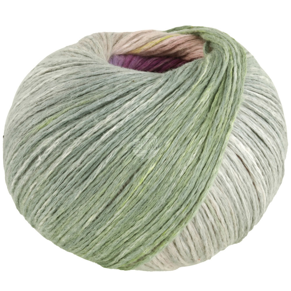 Lana Grossa Cotonella 002 Fuchsia/Rot/Weinrot/Rotviolett/Gelbgrün/Lila/Beige 100g