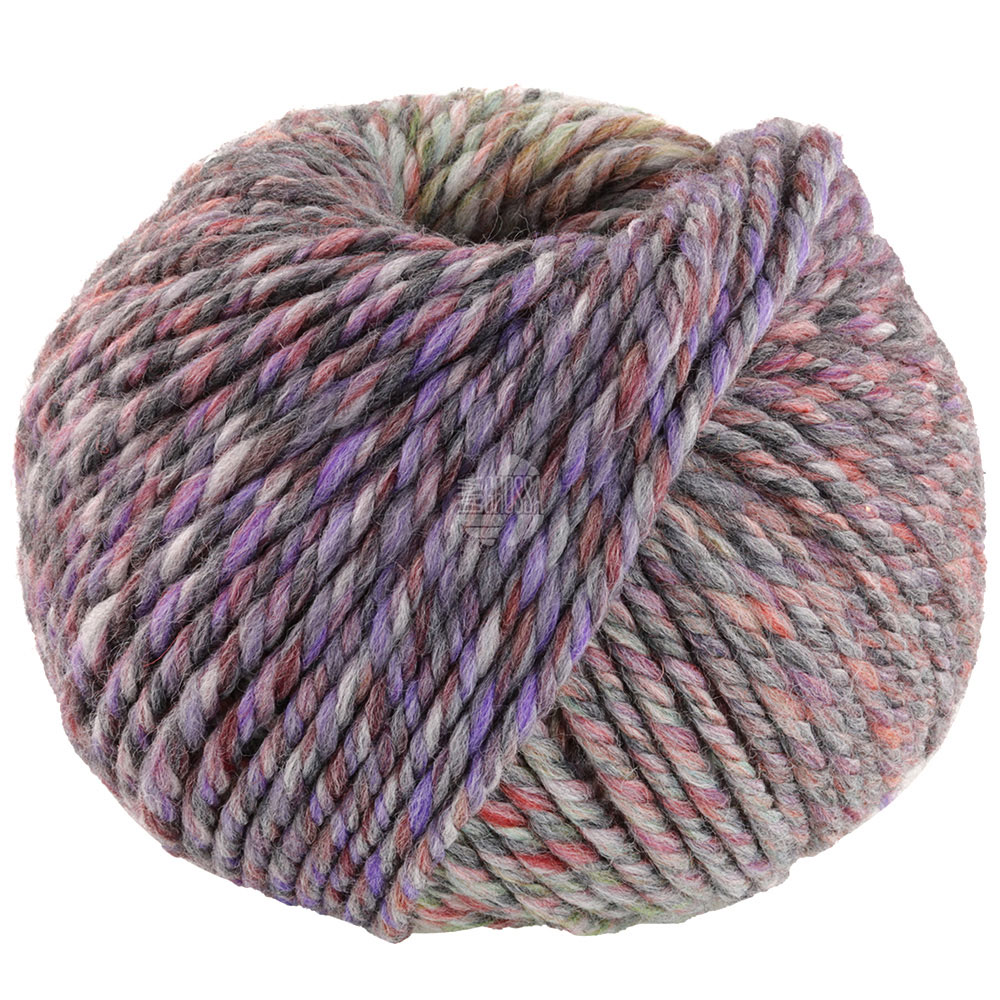Lana Grossa Merino Twister 013 Grau/Rost/Sandgelb/Burgund/Lila