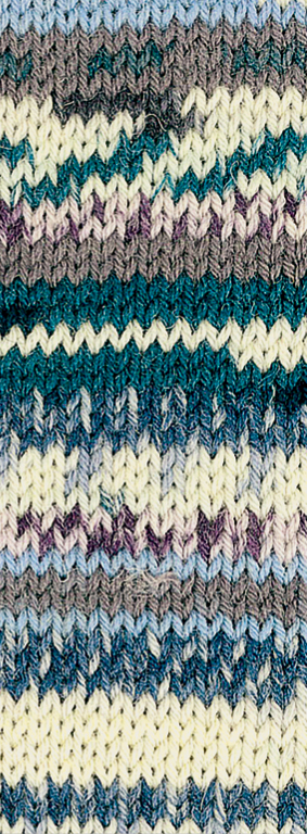 Lana Grossa Meilenweit 6-fach 150 Special 9629 Natur/Türkis/Grau/Schwarz/Beere 150g