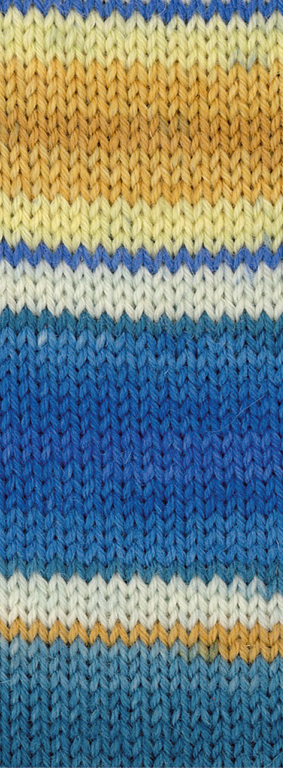 Lana Grossa Landlust Die Sockenwolle 6-fach 913 Taubenblau/Jeans/Royal/Ecru/Vanille/Narzissen-/Maisg