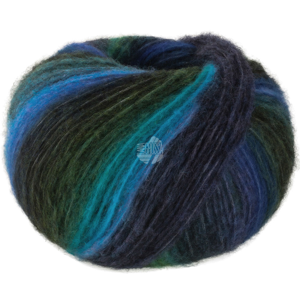 Lana Grossa Bomba 005 Dunkelpetrol/Petrolgrün/Blau/Lila/Nachtblau/Grün 100g