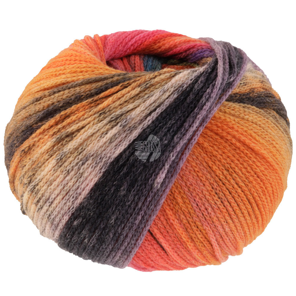 Lana Grossa Farfalla 002 Rosabeige/Graubraun/Orange/Hellorange/Mokka/Nachtblau/Himbeer/Brombeer