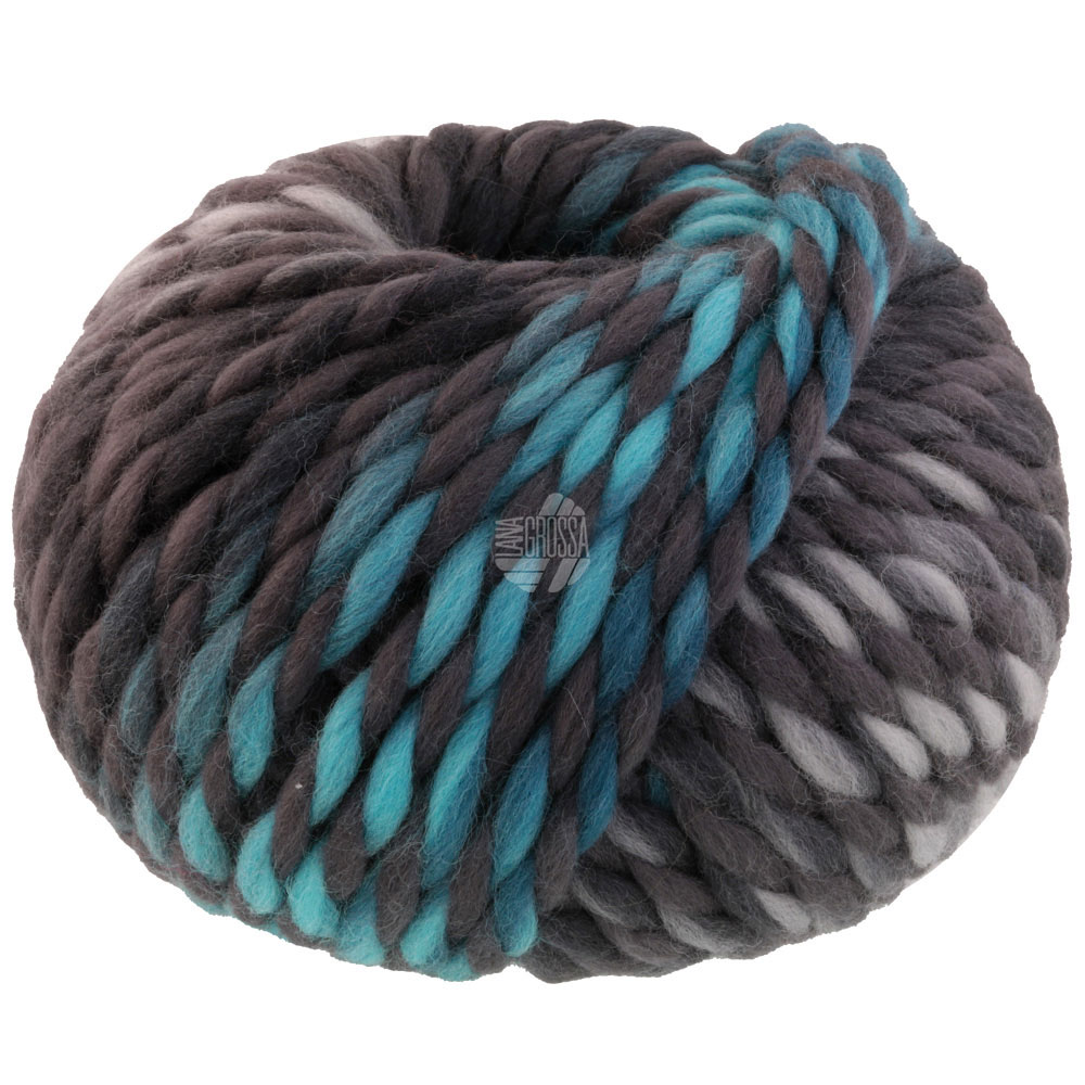 Lana Grossa Dolce 011 Dunkel-/Hellgrau/Türkis/Anthrazit