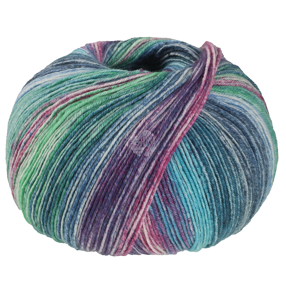 Lana Grossa Meilenweit 100 Cashmere Hawaii 4017 Petrol/Türkis/Blaulila/Fuchsia/Jeansblau/ Jade/Hellb
