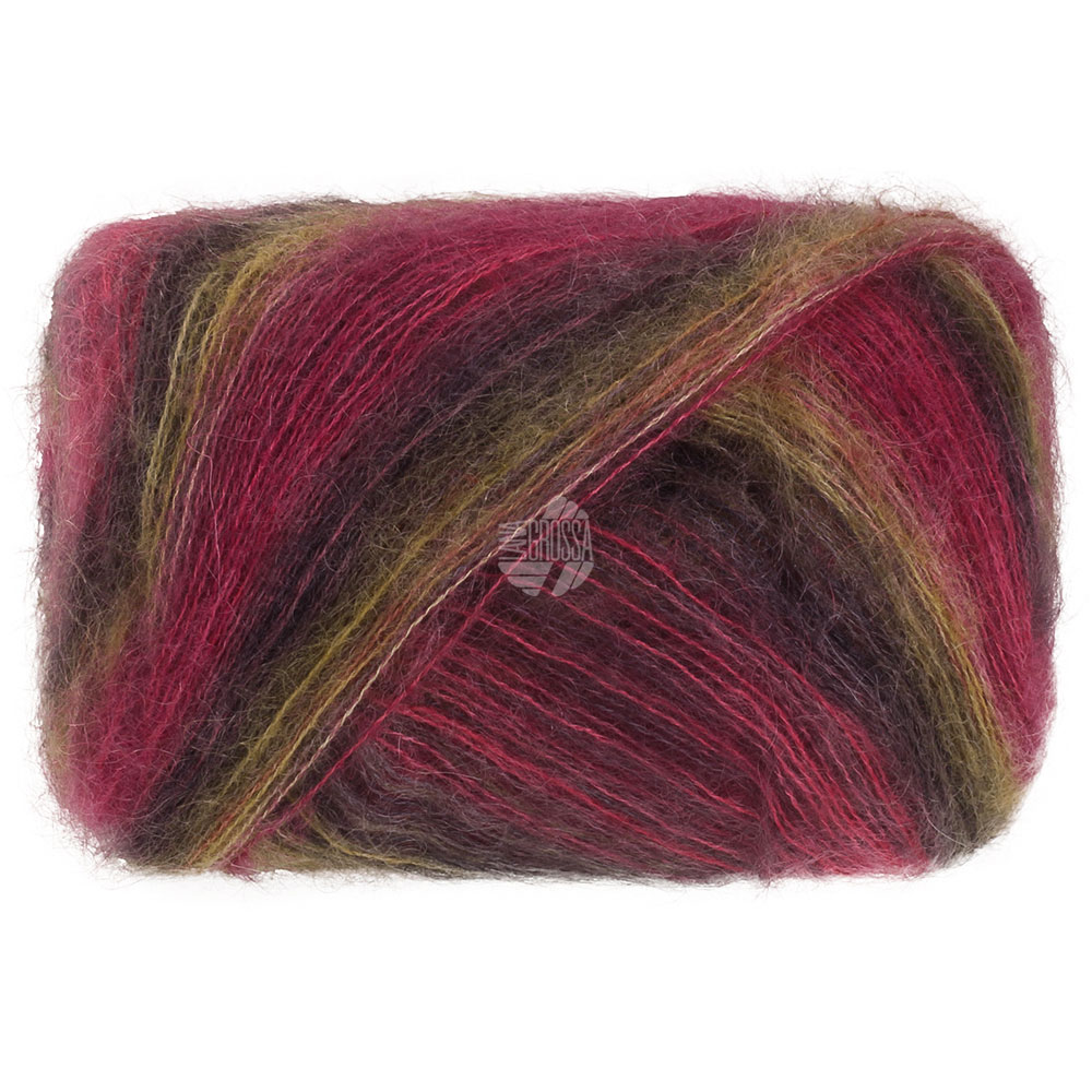 Lana Grossa Cottonhair 111 Himbeer/Rotviolett/Rost/Graubeige/Schwarzbraun 50g