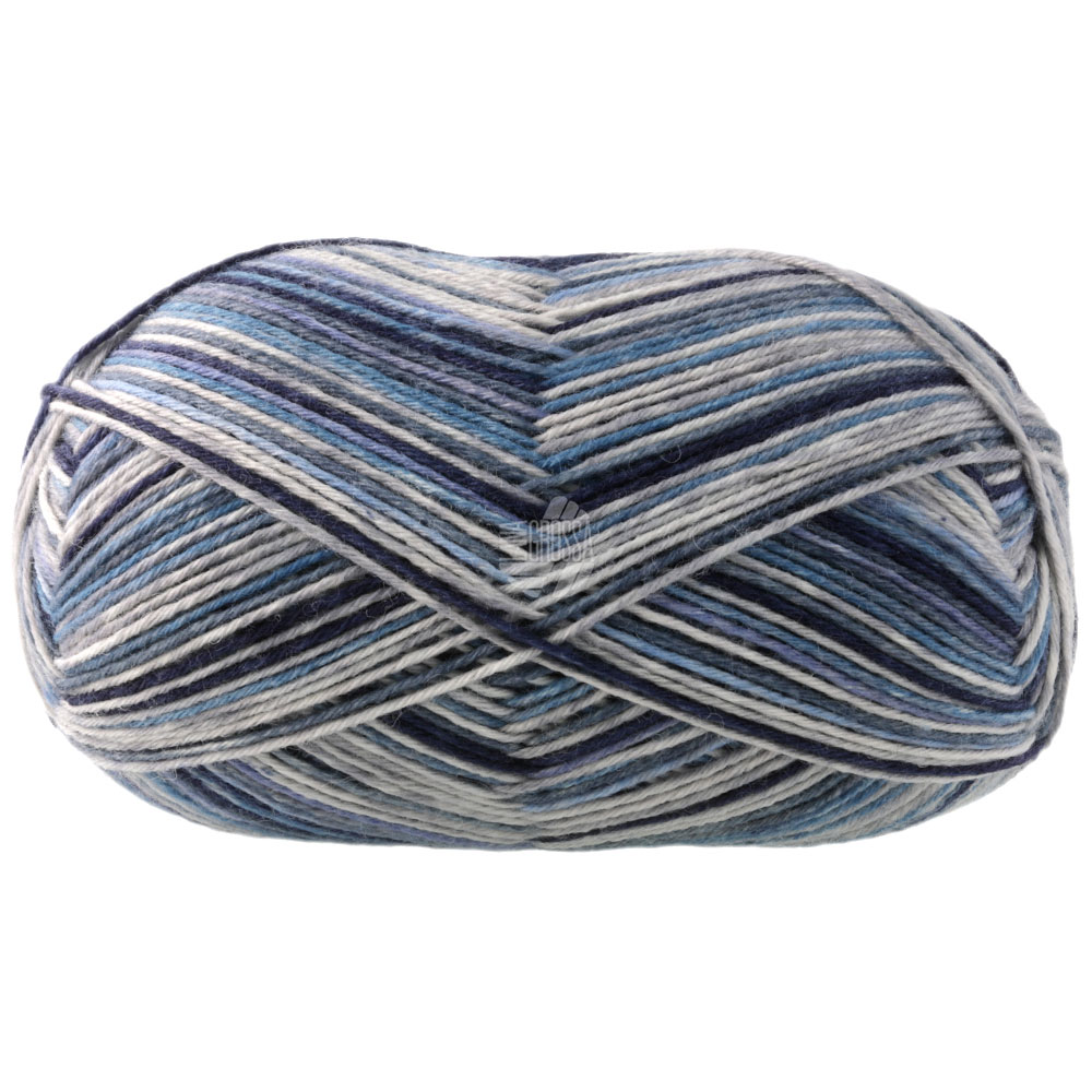 Lana Grossa Meilenweit 8-F. 150 Denim Mix 9984 Stahl-/Nacht-/Graublau/Hellgrau/Grau150g