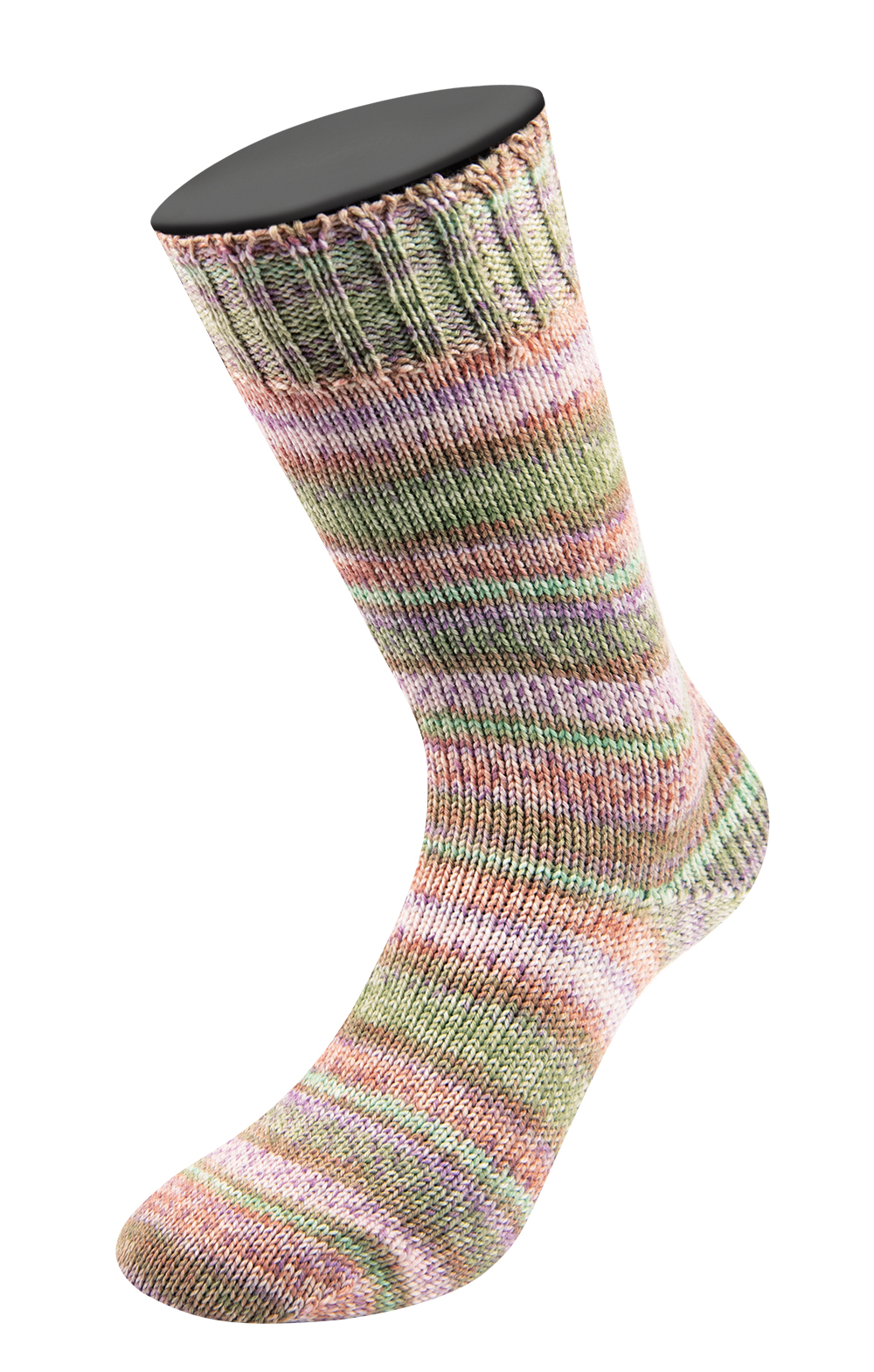 Lana Grossa Landlust Die Sockenwolle 6-F 150G 939 Helloliv/Khaki/Braunbeige/Flieder/Tonrot/Weißgrün;