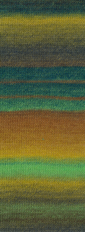 Lana Grossa Gomitolo Arte 1012 Petrol/Grün/Senfgelb/Camel/Hellgrün/Graubraun 200g