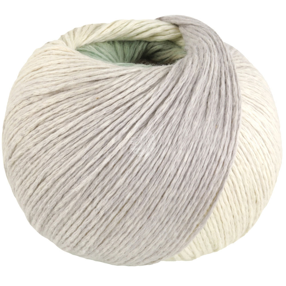 Lana Grossa Cotonella 010 Graubeige/Minttürkis/Natur/Maus-/Steingrau
 100g