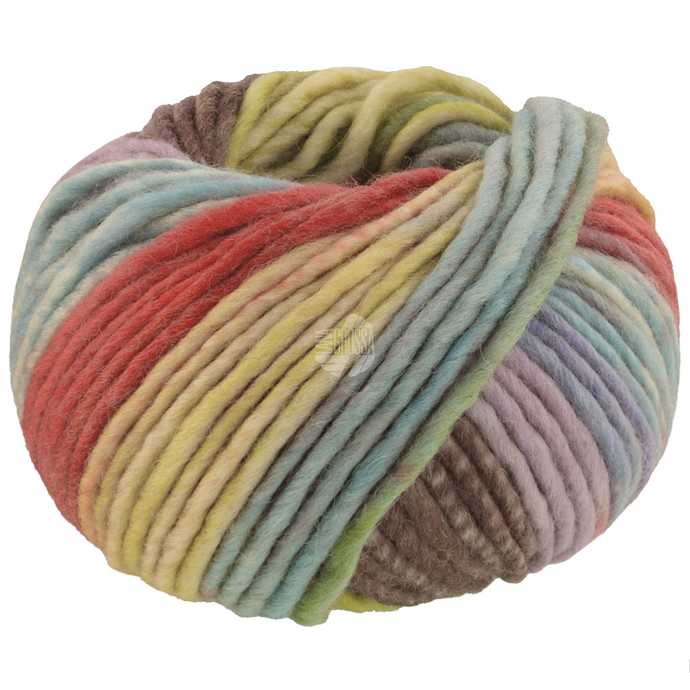 Lana Grossa Feltro Bosco 725 Grau/Rost/Senfgelb/Türkis/Limette/Graubraun/Fliederrosa 50g