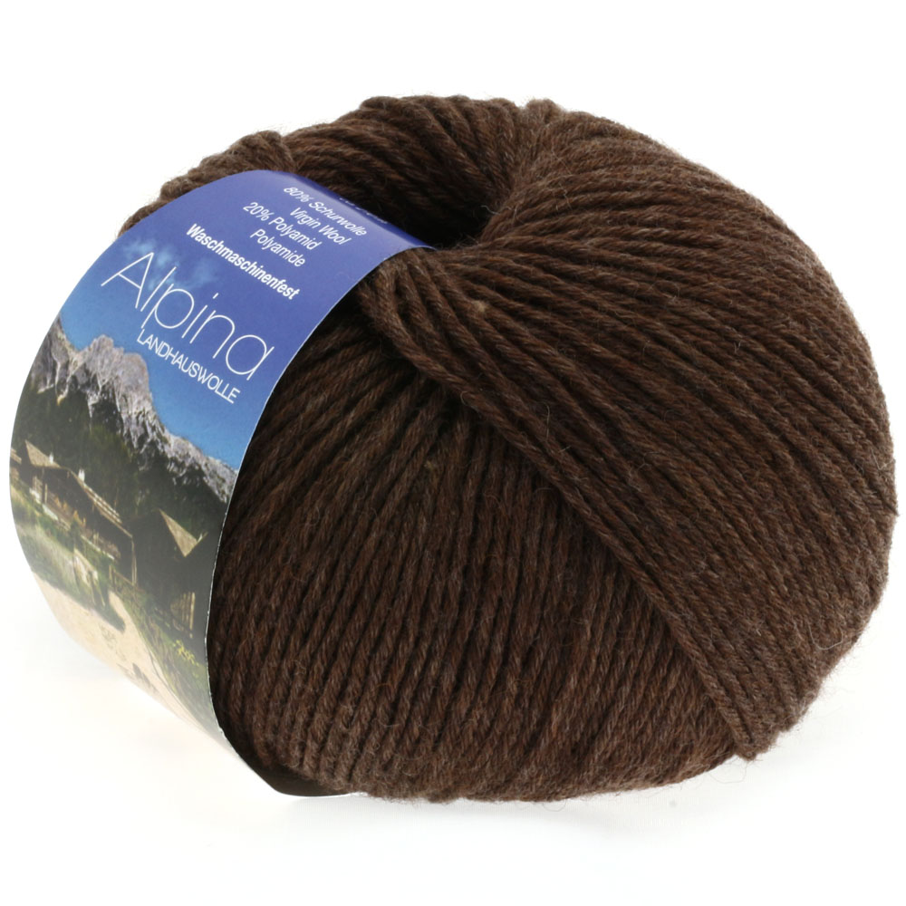 Lana Grossa Alpina Landhauswolle 003 Dunkelbraun 100g